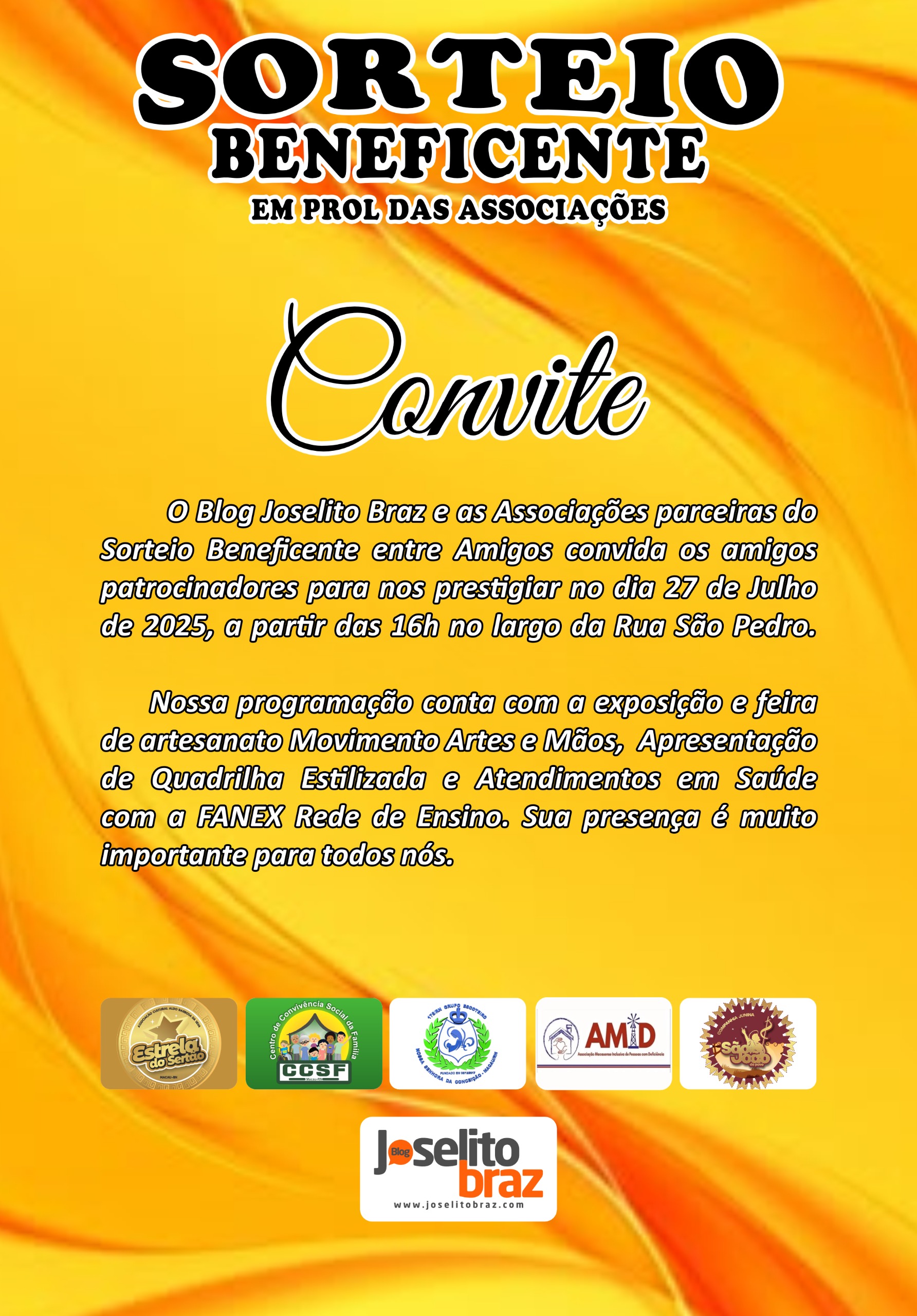 PROGRAMAÇÃO PARA O ÚLTIMO DOMINGO DE JULHO