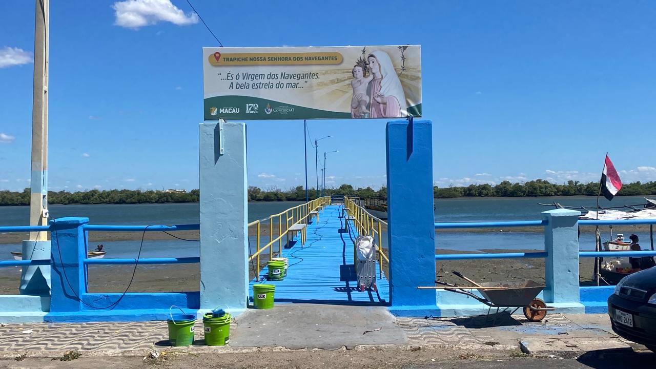 Trapiche do Bairro dos Navegantes está com pintura incompleta