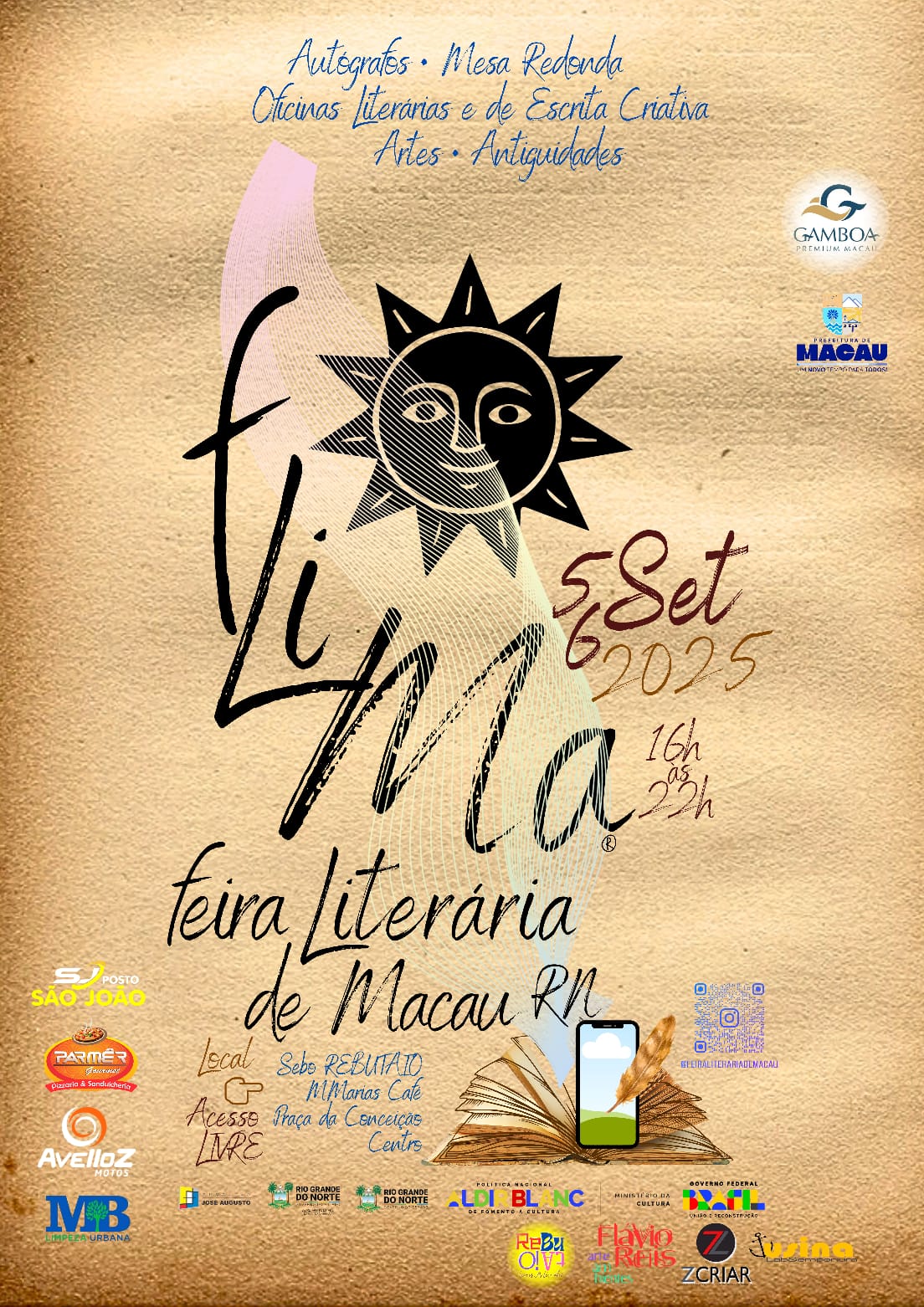 Feira Literária de Macau nos dias 5 e 6 de setembro na praça da conceição