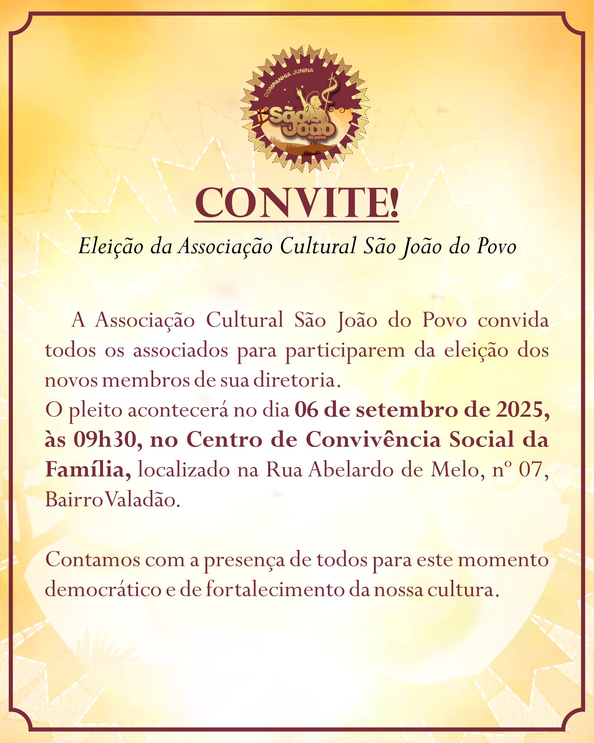 Eleição da Associação Cultural São Joao do Povo