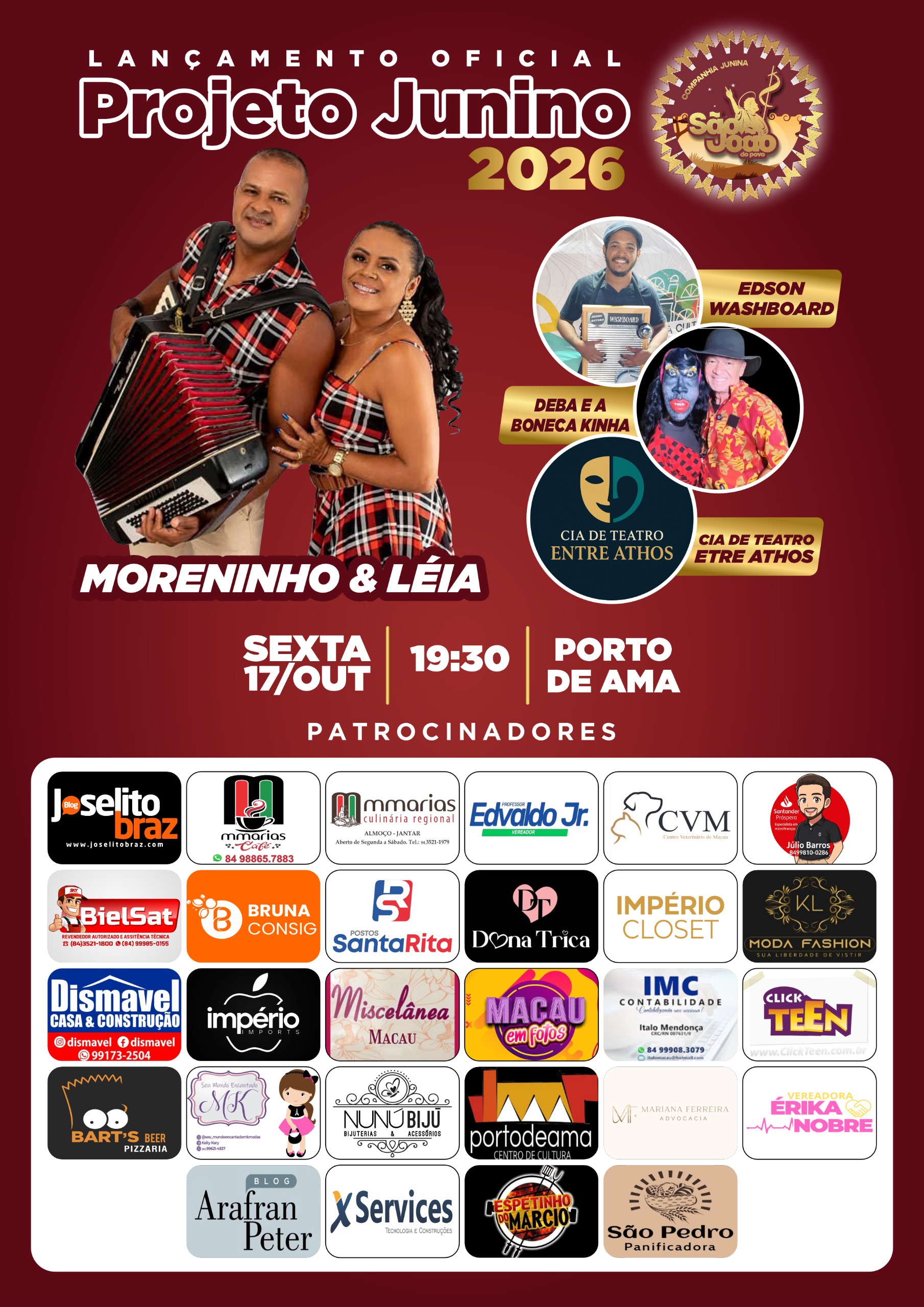 Companhia Cultural São João do Povo convida a todos para participar do lançamento do projeto junino 2026