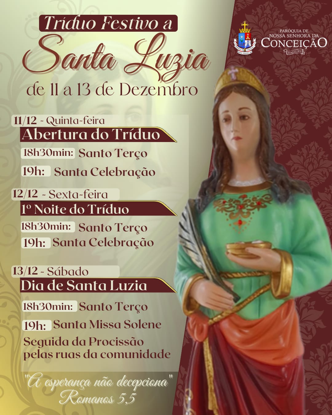 Tríduo Festivo a Santa Luzia