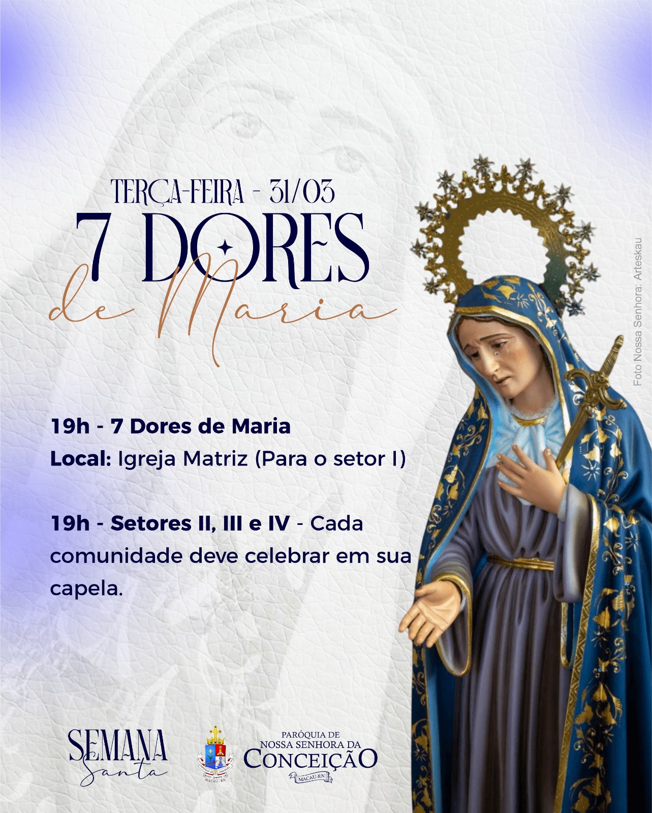 Programação da Semana Santa 2026