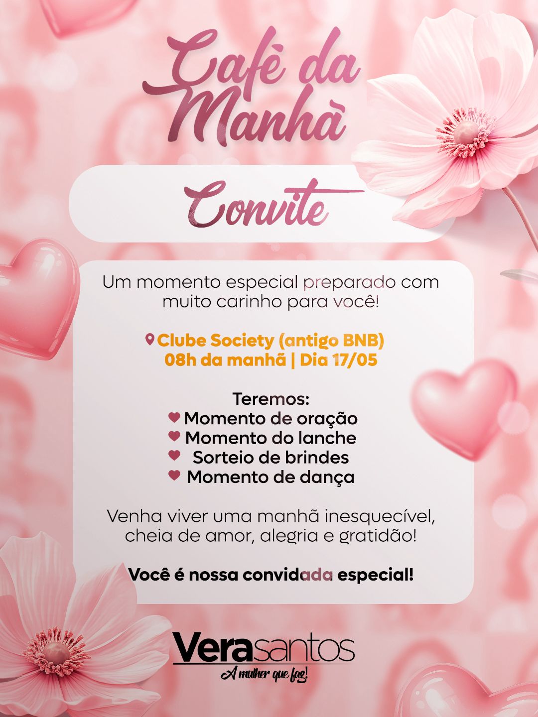 Café da manhã especial de dia das mães com Vera Santos