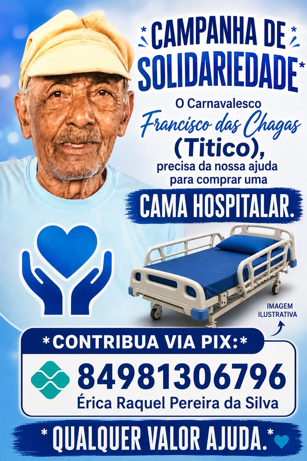 Campanha de solidariedade para uma cama hospitalar para Titico