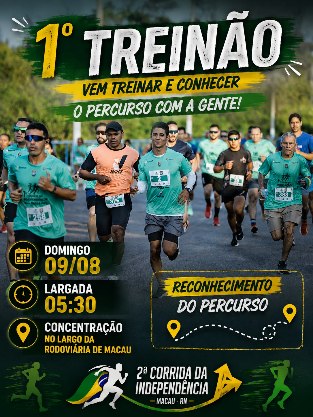 VEM AÍ O 1º TREINÃO DA 2ª CORRIDA DA INDEPENDÊNCIA!