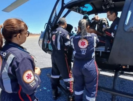Policial militar aposentado é transferido de Caicó para Natal em helicóptero