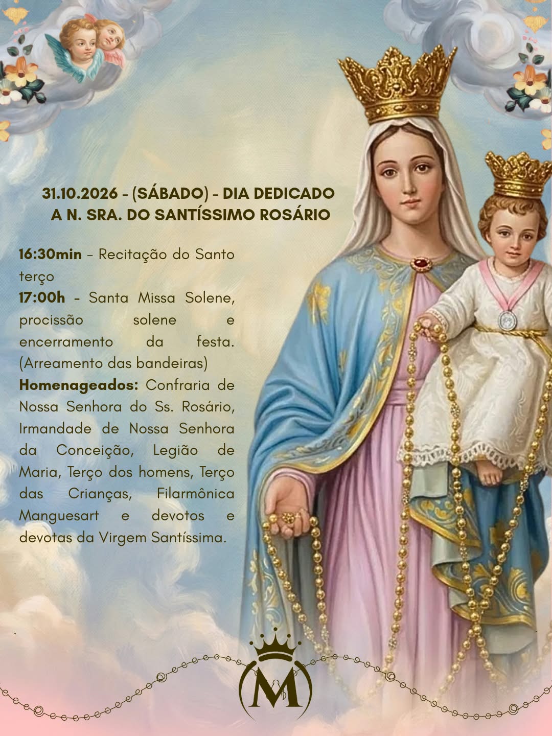 Programação da festa de Nossa Senhora do Rosário